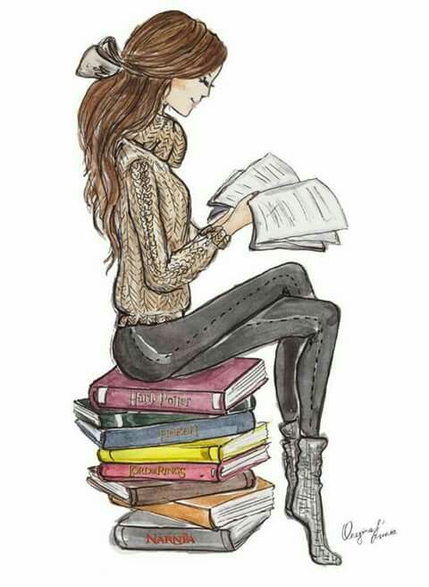 girl reading book drawing 61